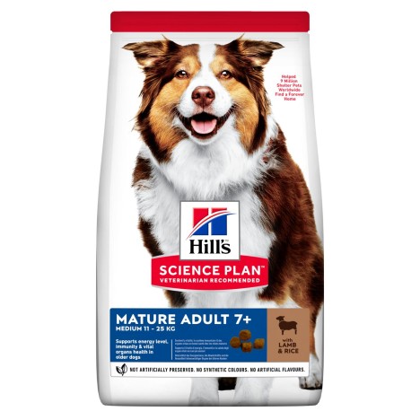 Сухой корм Hill's Science Plan Mature Adult 7+ Medium с ягненком и рисом для собак средних пород старше 7 лет