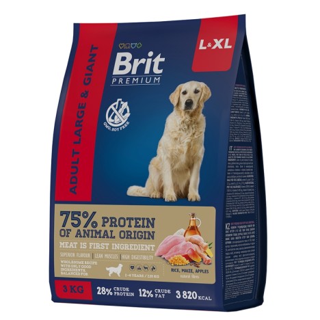 Сухой корм Brit Premium Adult L-XL с курицей для взрослых собак крупных и гигантских пород