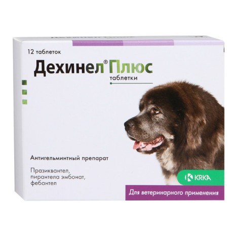 Таблетки KRKA Дехинел Плюс антигельминтик для собак крупных пород