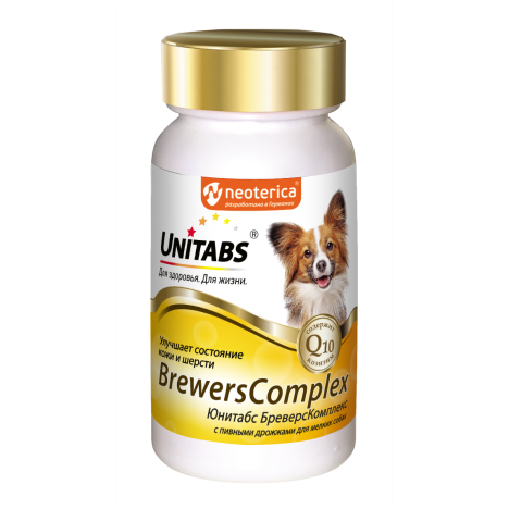 Витаминно-минеральный комплекс Unitabs BrewersComplex для кожи и шерсти для мелких собак , 100 таб.