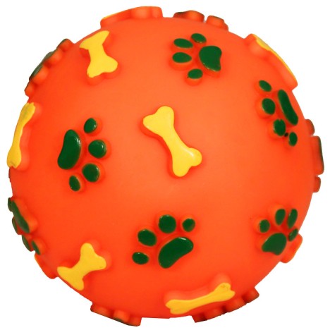 Игрушка Triol "Мяч с лапками и косточками" для собак из винила, d110мм