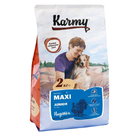 Сухой корм Karmy Junior Maxi с индейкой для щенков крупных пород