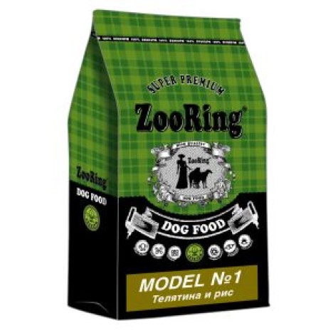 Сухой корм ZooRing Model №1 телятина и рис для взрослых собак всех пород с лишним весом и стерилизованных