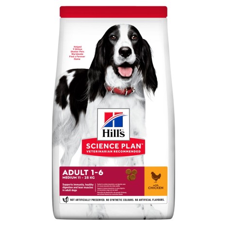 Сухой корм Hill's Science Plan Adult Medium с курицей и рисом для взрослых собак средних пород