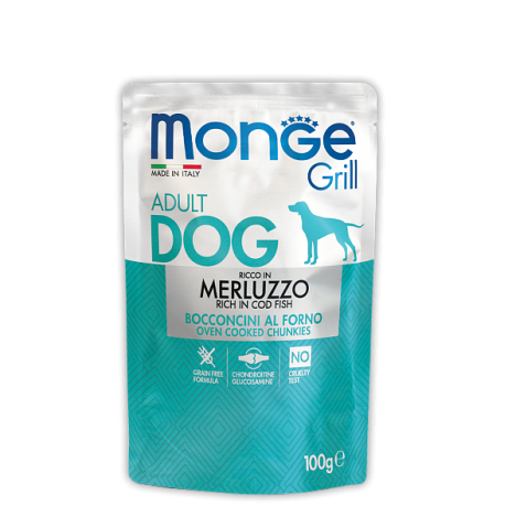 Влажный корм Monge Dog Grill Pouch треска для собак 100г