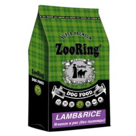 Сухой корм ZooRing Adult Dog ягненок и рис для взрослых собак средних и крупных пород с чувствительным пищеварением, склонных к аллергии