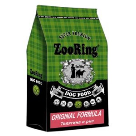 Сухой корм ZooRing Original Formula телятина и рис взрослых собак всех пород, склонных к аллергии