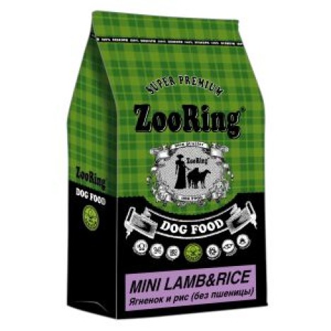 Сухой корм ZooRing Adult Dog Mini ягненок и рис для взрослых собак мелких и средних пород, склонных к аллергии