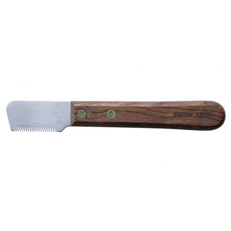 Нож тримминговочный SHOW TECH 3260 с деревянной ручкой для шерсти средней жесткости