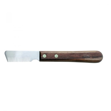 Нож тримминговочный SHOW TECH 3280 с деревянной ручкой для шерсти средней жесткости