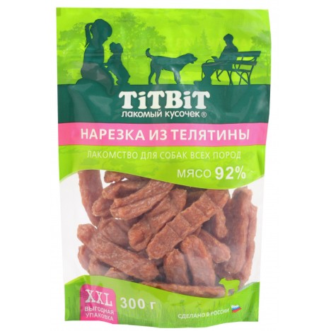 Лакомство TitBit Нарезка из телятины для собак всех пород 300 г - XXL