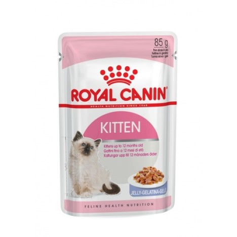 Влажный корм Royal Canin Kitten instinctive для котят от 4 до 12 месяцев, кусочки в желе 85гр
