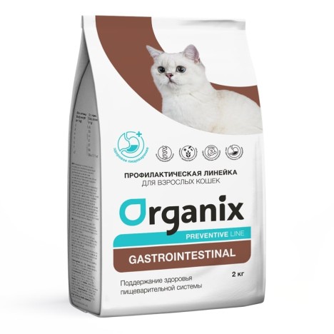 Сухой корм Organix Gastrointestinal Поддержание здоровья пищеварительной системы для кошек 
