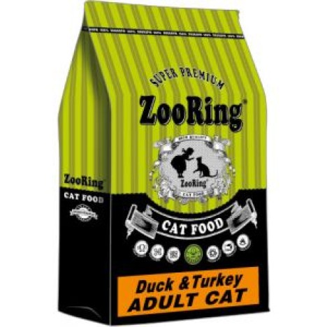 Сухой корм ZooRing Adult Cat Duck&Turkey утка и индейка для взрослых кошек 