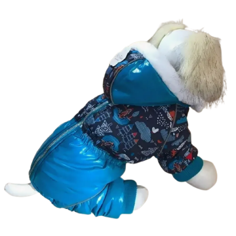 Комбинезон Pet Fashion Арктика флисовый, бирюзовый размер 24