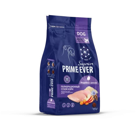 Сухой корм Prime Ever Superior Medium&Maxi индейка с рисом для собак средних и крупных пород