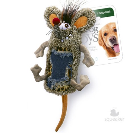 Игрушка GiGwi Мышь с большой пищалкой для собак АРТ.75288
