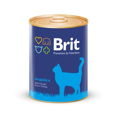 Консервы Brit Premium с индейкой для кошек 340г