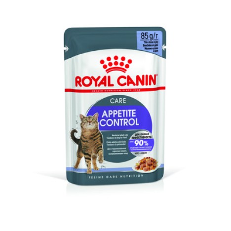 Влажный корм Royal Canin Appetite Control Care  для контроля выпрашивания корма у кошек предрасположенных к набору лишнего веса, кусочки в желе 85гр
