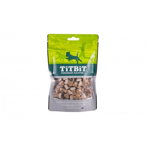 Лакомство TitBit Косточки мясные с индейкой и творогом для собак 145 г