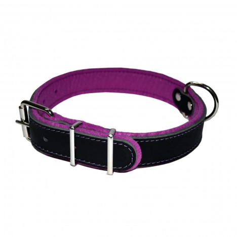 Ошейник Аркон фетр для собак, черный/фиолетовый 