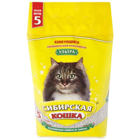 Минеральный комкующийся наполнитель Сибирская кошка "Ультра" для кошек