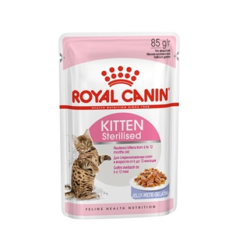 Влажный корм Royal Canin Kitten Sterilised для стерилизованных котят, кусочки в желе 85гр