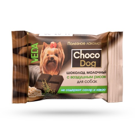 Лакомство VEDA "Choco Dog" шоколад молочный с воздушным рисом для собак 15г