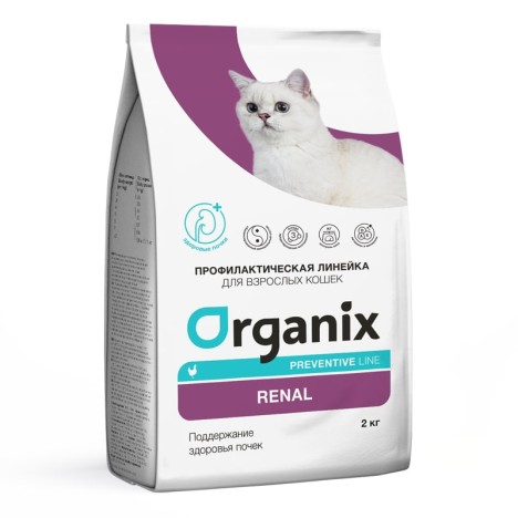 Сухой корм Organix Renal Поддержание здоровья почек для кошек