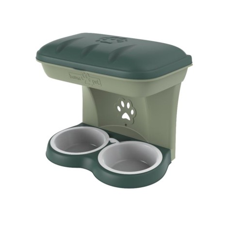 Миска BAMA PET для собак настенная двойная зеленая