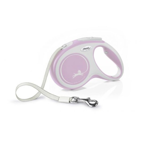 Рулетка Flexi NEW LINE Comfort лента серый/розовый