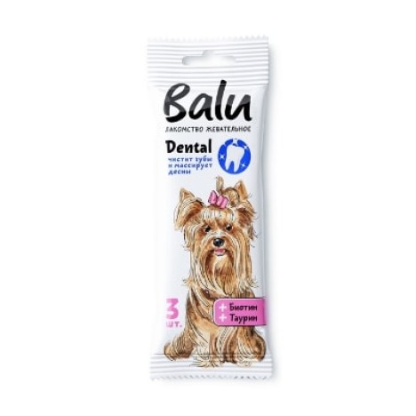 Лакомство BALU Dental с биотином, таурином для собак малых и средних пород