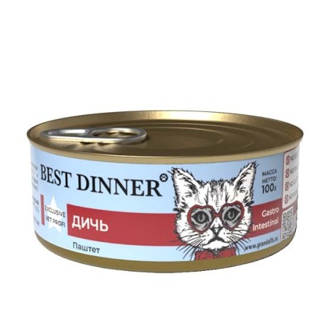 Консервы Best Dinner Exclusive Vet Profi Дичь для кошек с чувствительным пищеварением 100гр