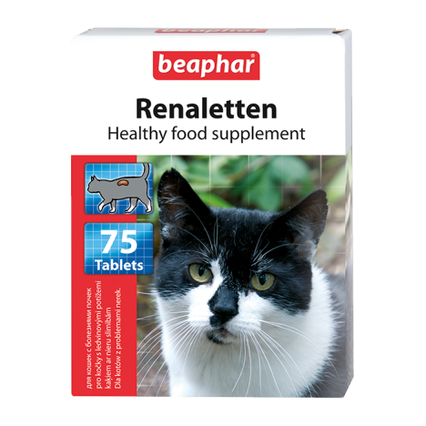 Кормовая добавка Beaphar "Renaletten" для поддержания функций почек и организма стареющих кошек 75 таб.