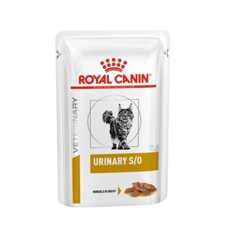 Влажный корм Royal Canin Urinary S/O для кошек для лечения и профилактики МКБ, кусочки в соусе 85гр