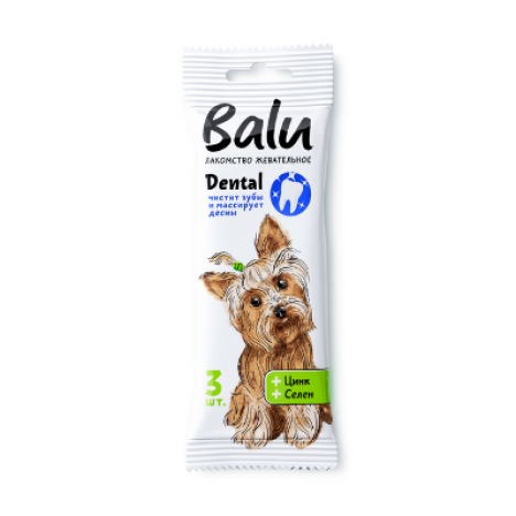 Лакомство BALU Dental с цинком, селеном для собак малых и средних пород