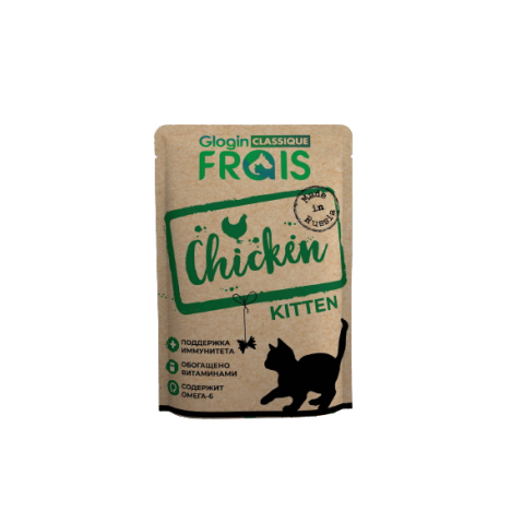 Влажный корм FRAIS Classique Chicken с курицей в нежном соусе для котят 85г