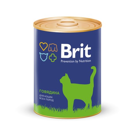Консервы Brit Premium c говядиной для кошек 340г