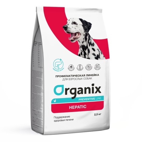 Сухой корм Organix Hepatic Поддержание здоровья печени для собак 