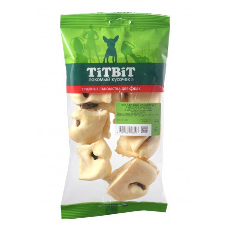 Лакомство TitBit Нос бараний конвертик с рубцом бараньим (мягкая упаковка)