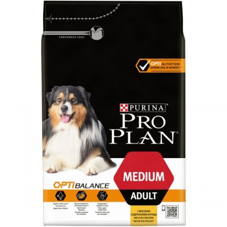 Сухой корм Pro Plan OPTIBALANCE Medium Adult с курицей для взрослых собак средних пород