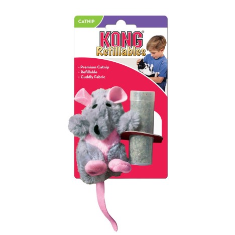 Игрушка KONG Refillables Rat "Крыса" с тубом кошачьей мяты для кошек 