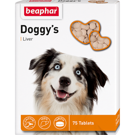 Кормовая добавка Beaphar Doggy’s + Liver со вкусом печени для собак 75таб.