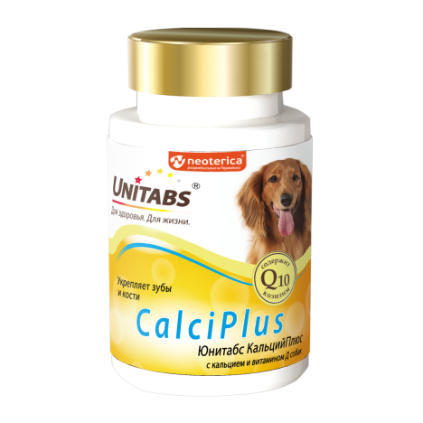 Витаминно-минеральный комплекс Unitabs CalciPlus для зубов и костей для собак, 100 таб.