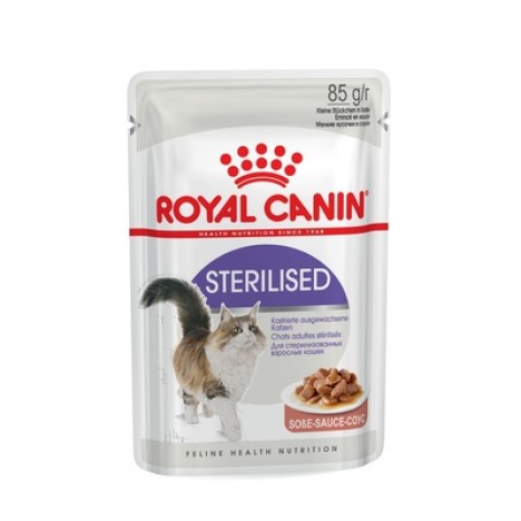 Влажный корм Royal Canin Sterilised для стерилизованных кошек, кусочки в соусе 85гр