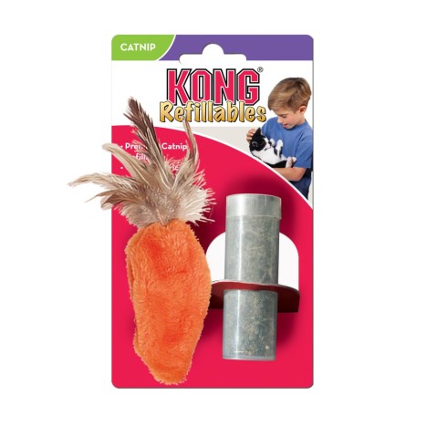 Игрушка KONG Refillables Carrot "Морковь" с тубом кошачьей мяты для кошек 