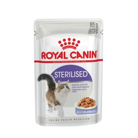 Влажный корм Royal Canin Sterilised для стерилизованных кошек, кусочки в желе 85гр