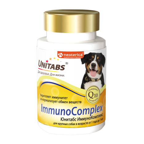 Витаминно-минеральный комплекс Unitabs ImmunoComplex для иммунитета для крупных собак, 100 таб.