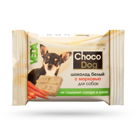 Лакомство VEDA "Choco Dog" шоколад белый с морковью для собак 15г