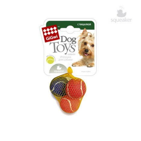 Игрушка GiGwi Мяч с пищалкой для собак 3шт. АРТ.75011